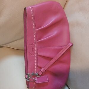 Gorgeous Pink Leather Coach Clutch.